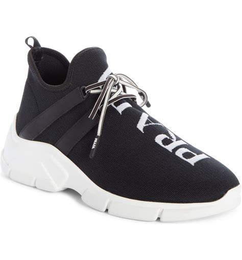 prada leather vulcanized sneaker|prada knit sneakers women's.